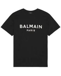 Balmain - Paris Print Cotton T-Shirt - Lyst