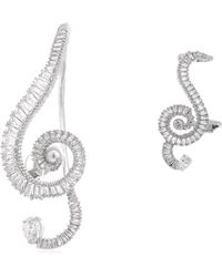 Swarovski - X Ariana Grande Asymmetrical Baguette Cut Clip Earrings - Lyst