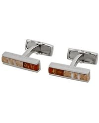 Montblanc - Deco Cuff Links With Wood And Amber Inlays 111333 - Lyst