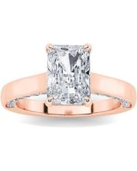 Mure And Co - 1.25Ctw Radiant Shaped Lab Grown Diamond (F/Vs) Accented Bridge Shank Engagement Ring - Lyst