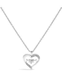 Haus of Brilliance - 925 Sterling Diamond Accent Mom With Heart Pendant Necklace - Lyst