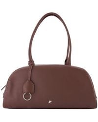 Courreges - Leather Shoulder Bag Burgundy - Lyst