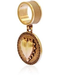 Roberto Cavalli - Ladies Antique Tone Heart Pendant Ring - Lyst