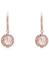 Swarovski - Rose-Tone Plated Sparkling Dance Drop Earrings - Lyst