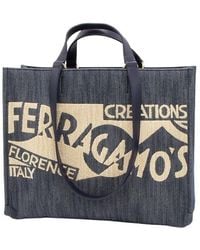 Ferragamo - Medium Tote Bag With Logo - Lyst
