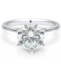 Brilliant Diamond - 3 Carat Round Lab Grown Solitaire Diamond Engagement Ring - Lyst
