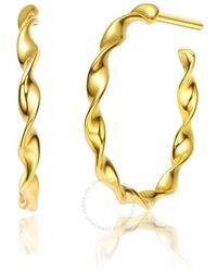 Rachel Glauber - 14k Gold Plated Open Hoop Earrings - Lyst