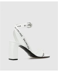 Balenciaga - Logo-Strap Block-Heel Sandals - Lyst