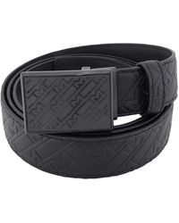 Montblanc - 30 Mm Logo Embossed Leather Belt - Lyst