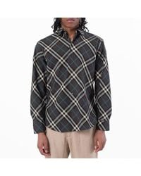 Burberry - Check Pattern Button-Up Shirt - Lyst