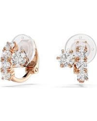 Swarovski - Matrix Clip Earrings, Round Cut, 18K Rose Finish - Lyst