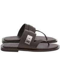 Ferragamo - Dickens Leather Thong Sandals - Lyst