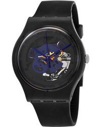 Swatch Time To Blue Big Quartz Blackskeleton Dial Unisex Watch