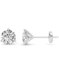 Mure And Co - 3Ctw Round Shaped Lab Grown Diamond (F/Vs) Stud Earrings - Lyst