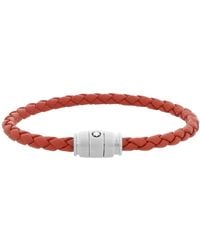 Montblanc - Meisterstuck Steel & Cayenne Leather Bracelet - Lyst
