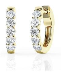Brilliant Diamond - 0.50 Carat Round Lab Grown Diamond Huggie Hoop Earrings - Lyst