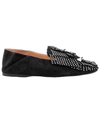 Sergio Rossi - Crystal Embellished Fringed Loafers - Lyst