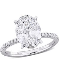 Created Forever - 3 1/6Ct Tw Oval And Round-Cut Lab-Grown Diamonds Solitaire Engagement Ring - Lyst
