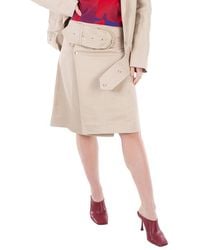 Burberry - Belted-Waist Wrap Canvas Mini Skirt, Brand Size 4 (Us - Lyst