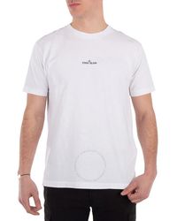 Stone Island - Logo-Print Short Sleeve Cotton T-Shirt - Lyst