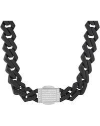 Robert Alton - 1/2Ctw Diamond Stainless Steel Finish Clasp 20" Necklace - Lyst