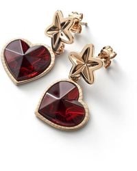 Baccarat - 18K Plated On Sterling, Crystal Heart And Star Drop Earrings 2813115 - Lyst
