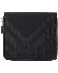Burberry - Check Pattern Jacquard Medium Zip Wallet - Lyst