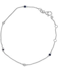 Haus of Brilliance - 14K Alternating Sapphire And Diamond Bezel Station Chain Bracelet - Lyst