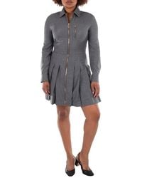 Fendi - Pleated Long Sleeves Wool Dress, Brand Size 42 (Us - Lyst