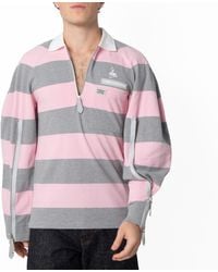 Burberry - Long-Sleeved Zip Detail Striped Polo Shirt, Size Xx-Small (Youth - Lyst