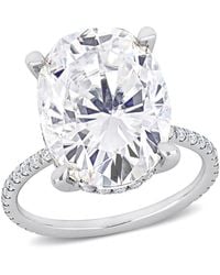 Amour - 8 1/10 Ct Dew Oval Created Moissanite Engagement Ring - Lyst