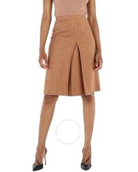Burberry - Topstitch Detail Wool-blend A-line Skirt - Lyst