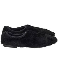 Ferragamo - Albali Shearling Point-Toe Flats - Lyst
