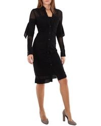 Burberry - Cut-Out Long Sleeve Semi-Sheer Shirt Dress, Brand Size 4 (Us - Lyst