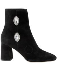 Giannico - Julie Suede Embellished Boots - Lyst