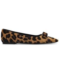 Ferragamo - Siwar Leopard-Print Vara Ballet Flats - Lyst