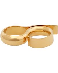 Burberry - Gold-plated Eyelet Double Ring - Lyst
