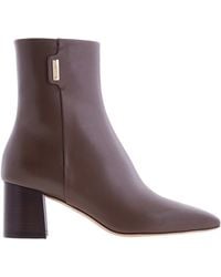 Ferragamo - Ferragamo Golden Tab Leather Ankle Boots - Lyst