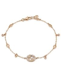 Gucci - Bracelet Interlocking G With Diamonds Yba729403001 - Lyst