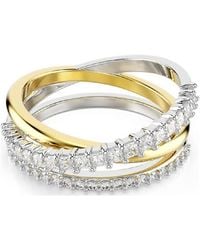 Swarovski - Hyperbola Crystal Metal Ring - Lyst