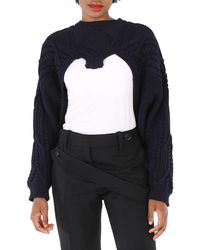Burberry - Ladies Ink Cable Knit Open-Front Jumper - Lyst
