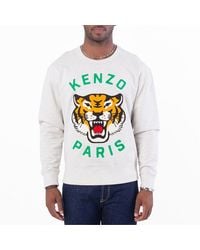 KENZO - Lucky Tiger Embroidered Oversized Sweatshirt - Lyst