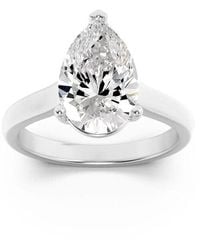 Mure And Co - 1Ctw Pear Shaped Lab Grown Diamond (F/Vs) Plain Cathedral Trellis Shank Solitaire Engagement Ring - Lyst