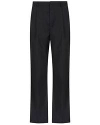 Emporio Armani - Virgin Wool Pleated Trousers, Brand Size 48 (Waist - Lyst