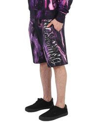 Moschino - Painted Effect Print Fleece Shorts - Lyst