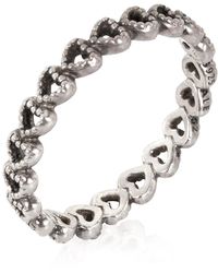 PANDORA - Sterling Band Of Hearts Ring, (Us 6) - Lyst