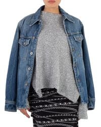Rabanne - Ladies Denim Stone Denim Shirt With 1969 Metal Discs Details, Brand Size 34 (Us - Lyst
