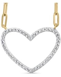 Haus of Brilliance - 14K Over 1/4 Cttw Diamond Open Heart With Paperclip Chain Pendant Necklace - Lyst