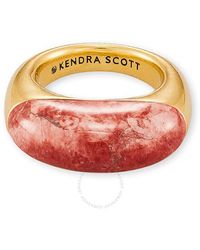 Kendra Scott - Kaia Vintage Gold Plated Brass And Dyed Howlite Ring Sz 8 4217708443 - Lyst