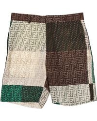 Fendi - Ff Patchwork Bermuda Shorts, Brand Size 46 (Waist - Lyst